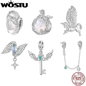 WOSTU Engel & Einhorn Charms 925 Silber – 6 Designs