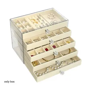 Schmuckbox mit Schubladen in Beige – Hauptansicht