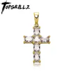 Iced Out Kreuz Anhänger mit Baguette-Zirkonia – Produktansicht