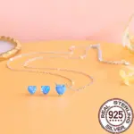 Mystisch blauer Herzschmuck von QooLady – Variantenbild des Schmucksets