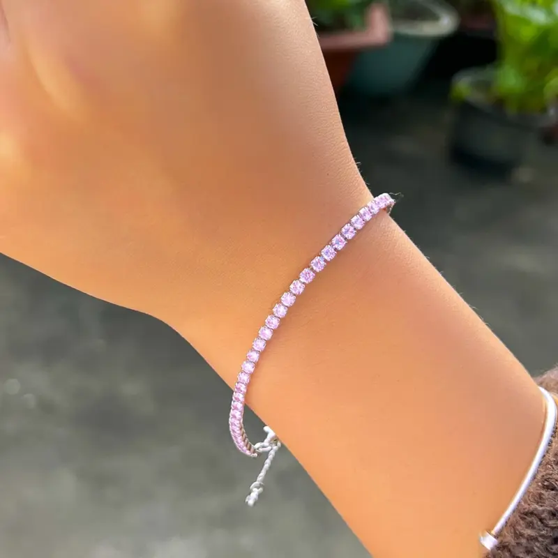QooLady Tennisarmband 17 + 3 cm aus 925 Sterling Silber