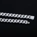 MossanRappr Moissanit Armband mit Cuban-Gliedern