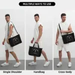 Christliche Sport- und Reisetasche in drei Trageweisen: Schulter, Tragegriffe und Crossbody