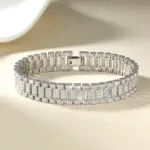 Moissanit Uhrenkettenarmband aus 925 Sterling Silber – Ansicht