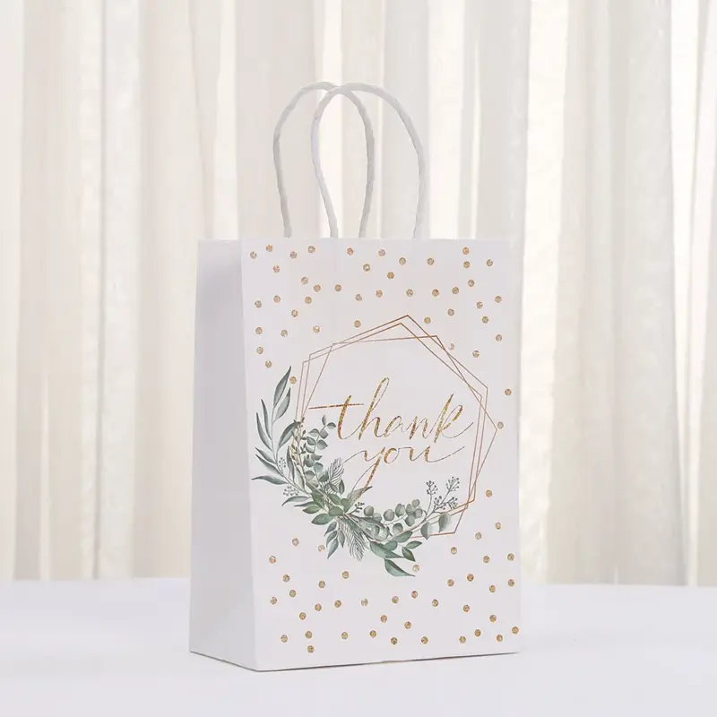 boomcool Geschenktüte Motiv 441-3 mit grünem Zweigkranz unter dem Thank-you-Aufdruck