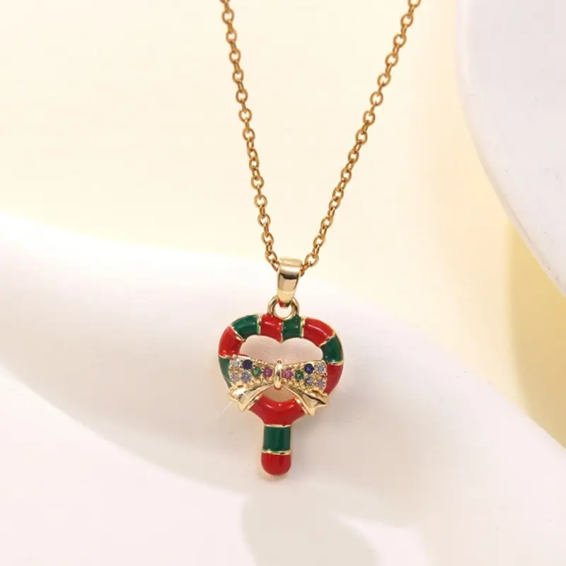 DoreenBeads Weihnachtskette – Weihnachtskranz mit Schleife