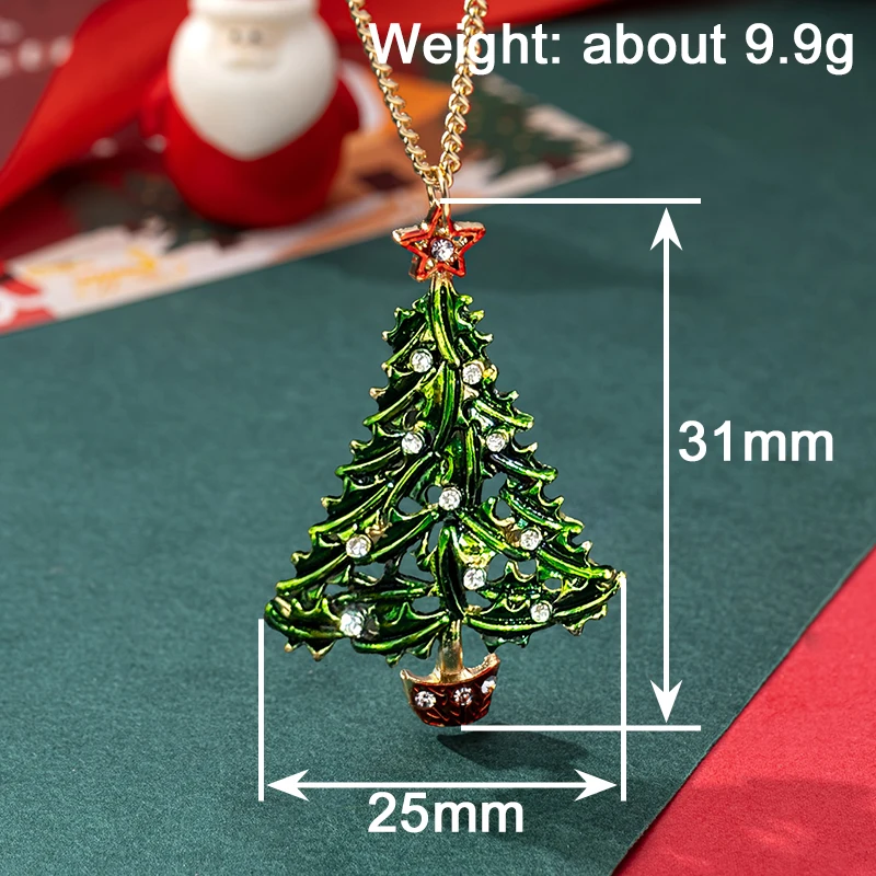 Huitan Weihnachtsbaum-Kette – Anhänger ca. 31 x 25 mm, ca. 9,9 g laut Anbieter
