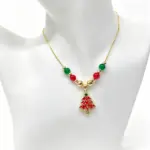 Chelsea Weihnachtskette Damen – roter Weihnachtsbaum am Hals