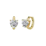ORSA JEWELS LZE66 Herz-Creolen in Goldoptik mit klarem Herzstein – Vorder- und Seitenansicht