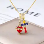 Chelsea Kette – Heiliges Herz mit Kreuz, Dornenband und FE-Kreuz